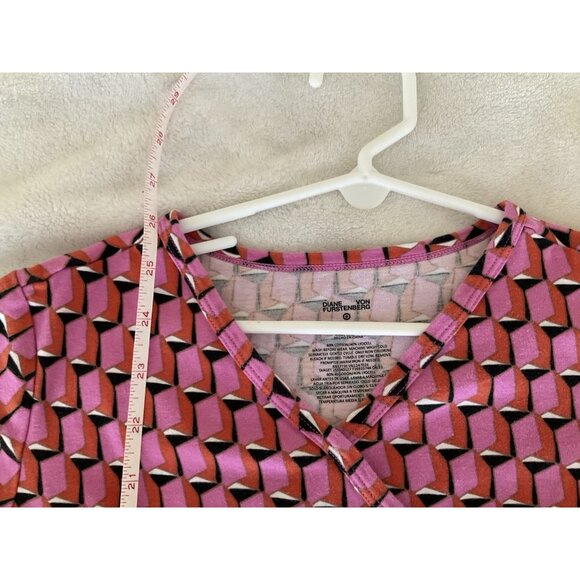 Diane Von Furstenberg Target Dress Girls Faux Wrap Pink Orange Black 10/12 Large - Picture 5 of 7